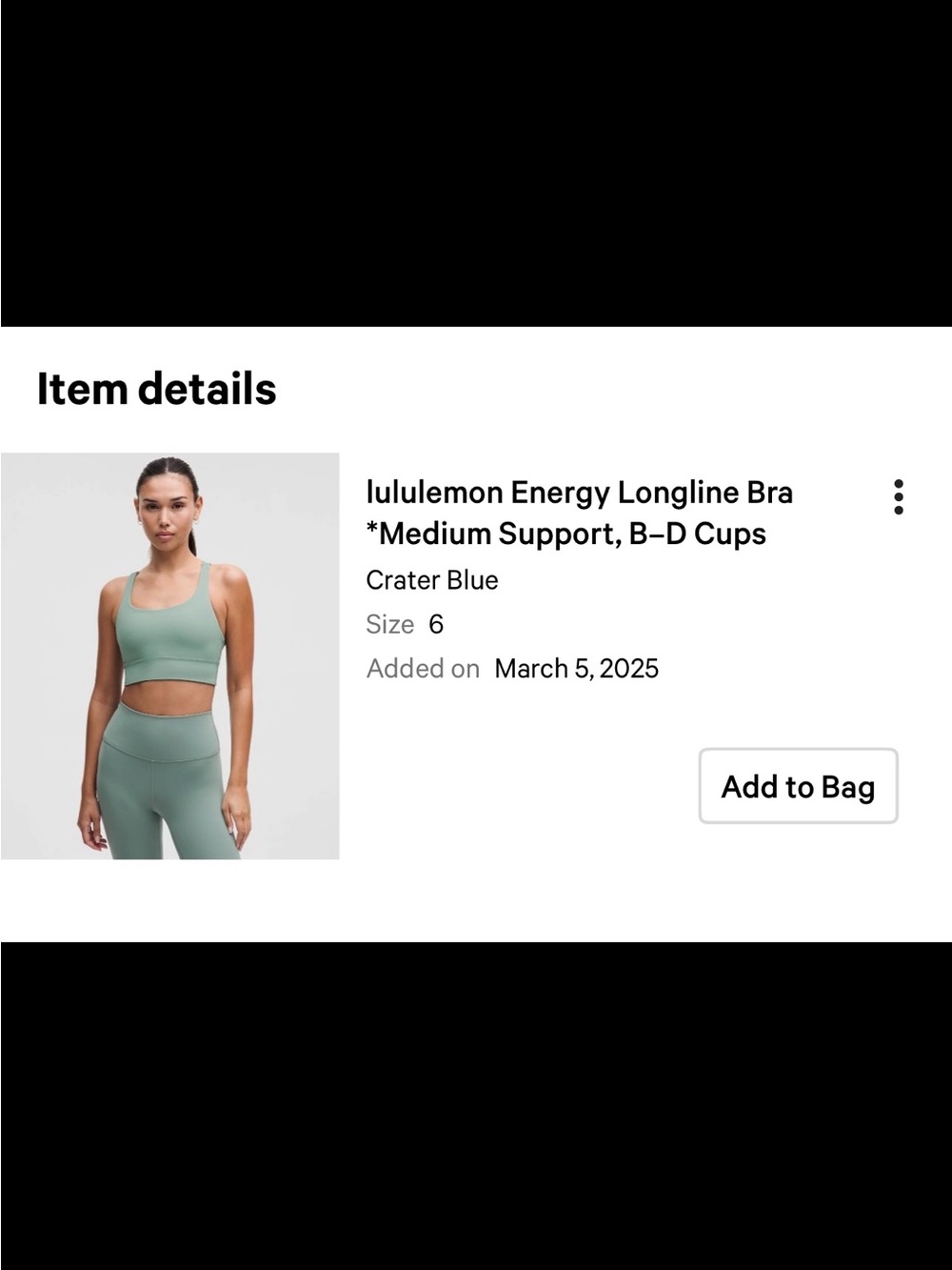 Lululemon Energy Longline Bra - Crater Blue size 6 NWT never worn - Picture 2 of 8